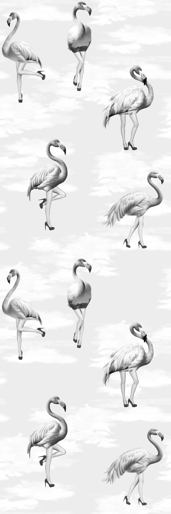 Flamingo Girls in grey black white