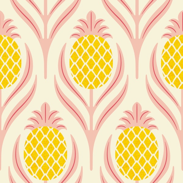 tropical art deco pineapples