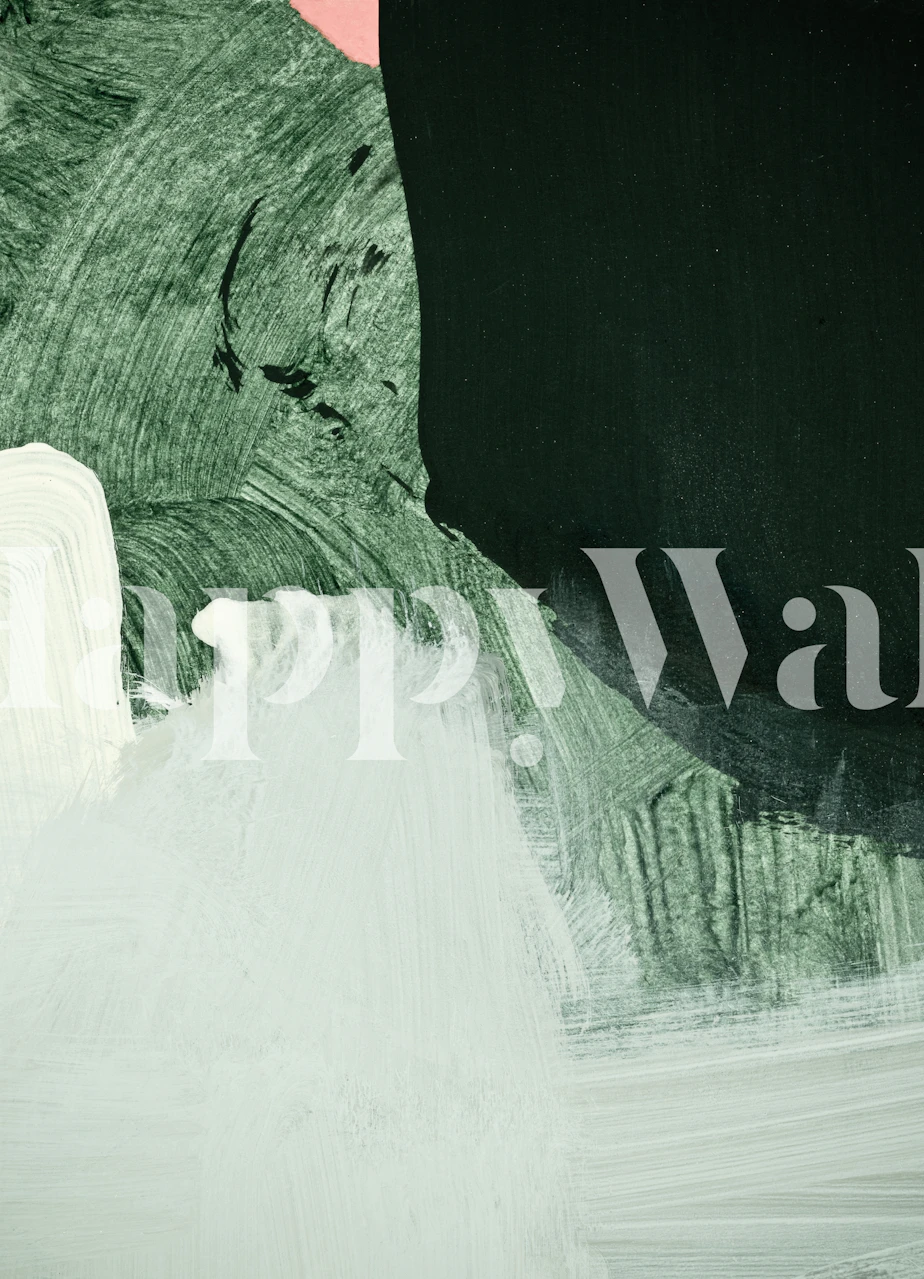 Minimalist painting behang weergegeven in een kamer