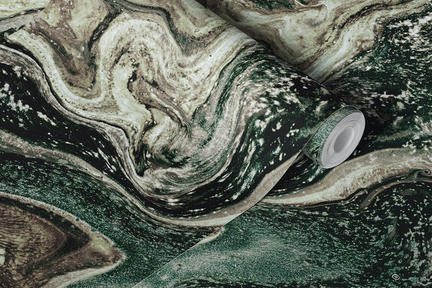 MARBLE - organic greens wallpaper roll