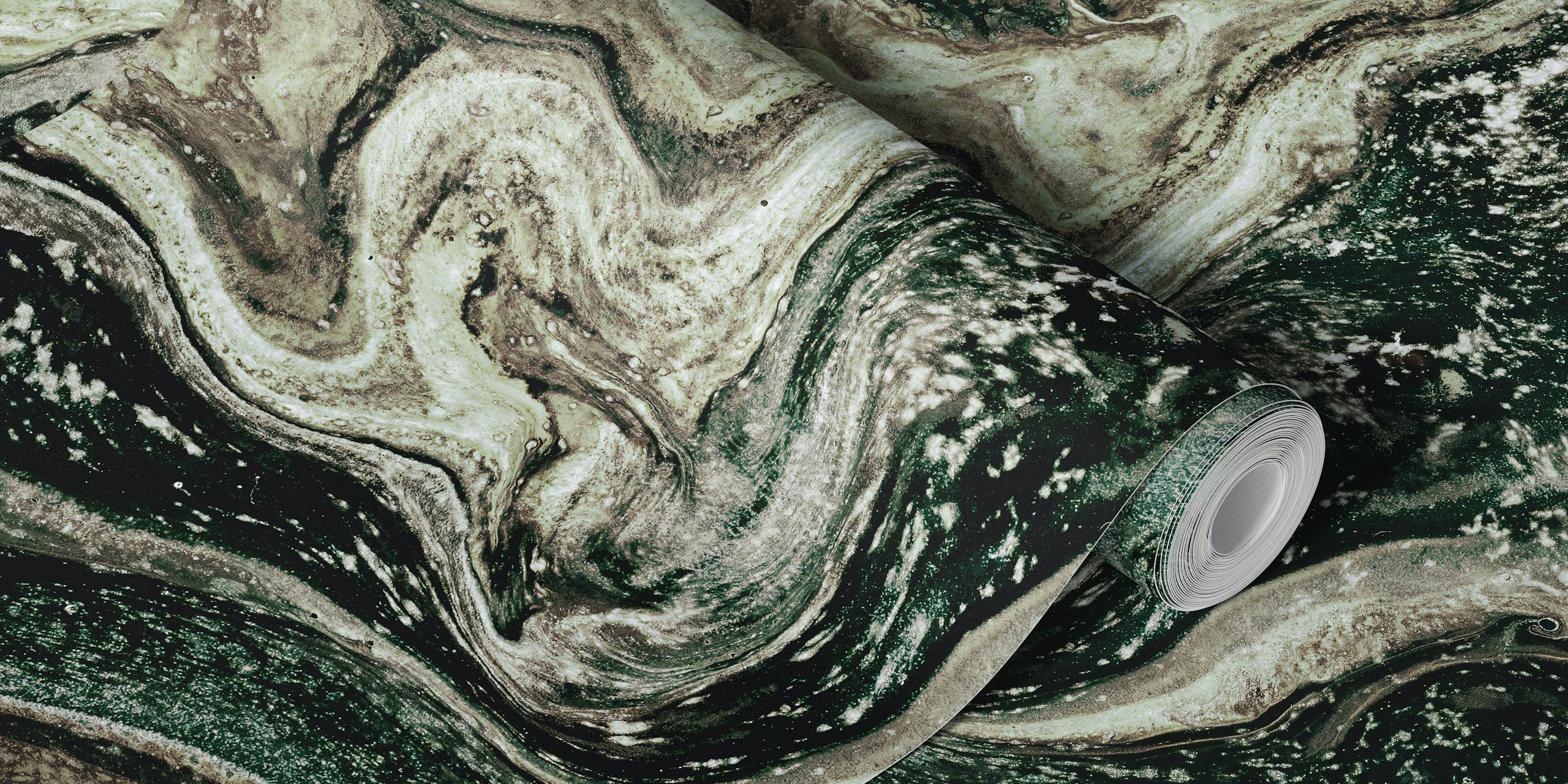 Marble organic greens ταπετσαρία σε ένα δωμάτιο