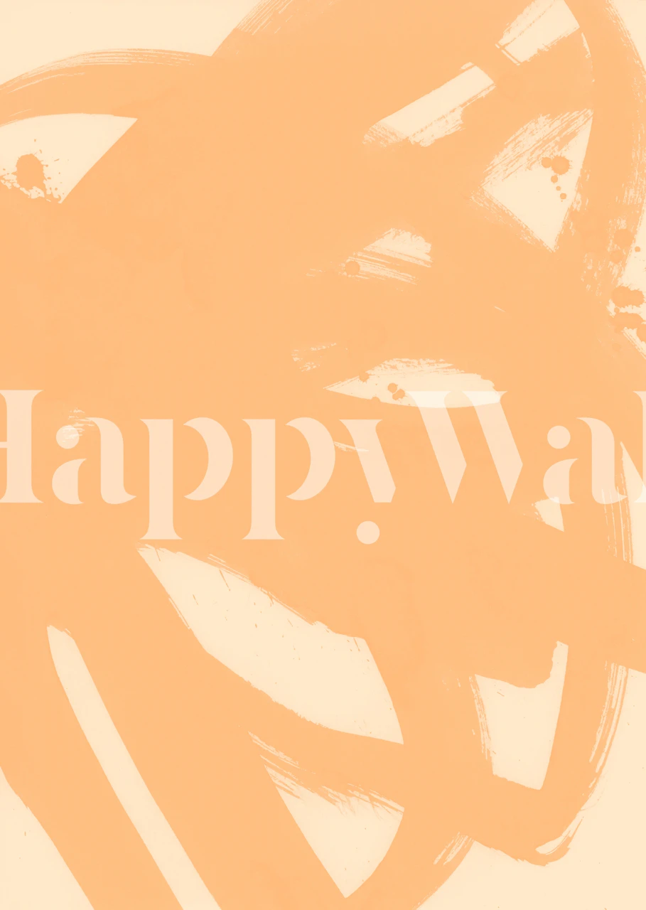 Carta da parati astratta con pennellate gestuali nei toni dell'arancio e del giallo