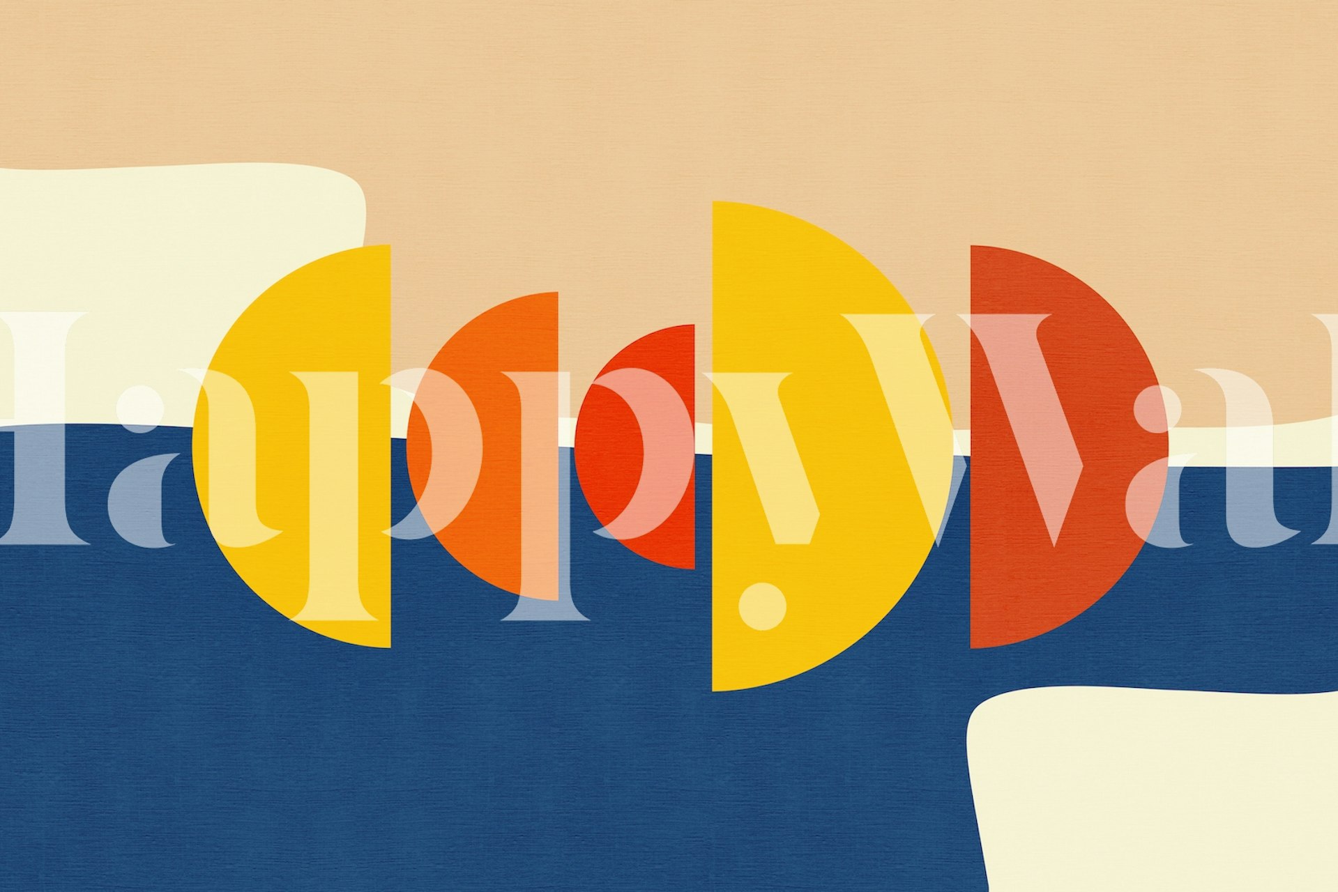 Geometric circles in yellow, red, and blue wallpaper