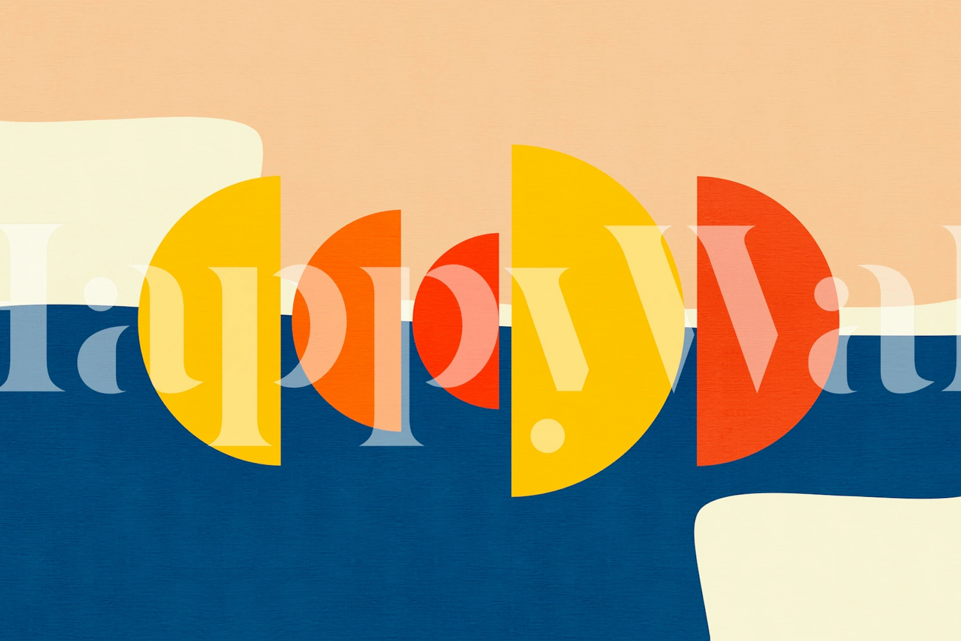 Geometric circles in yellow, red, and blue wallpaper