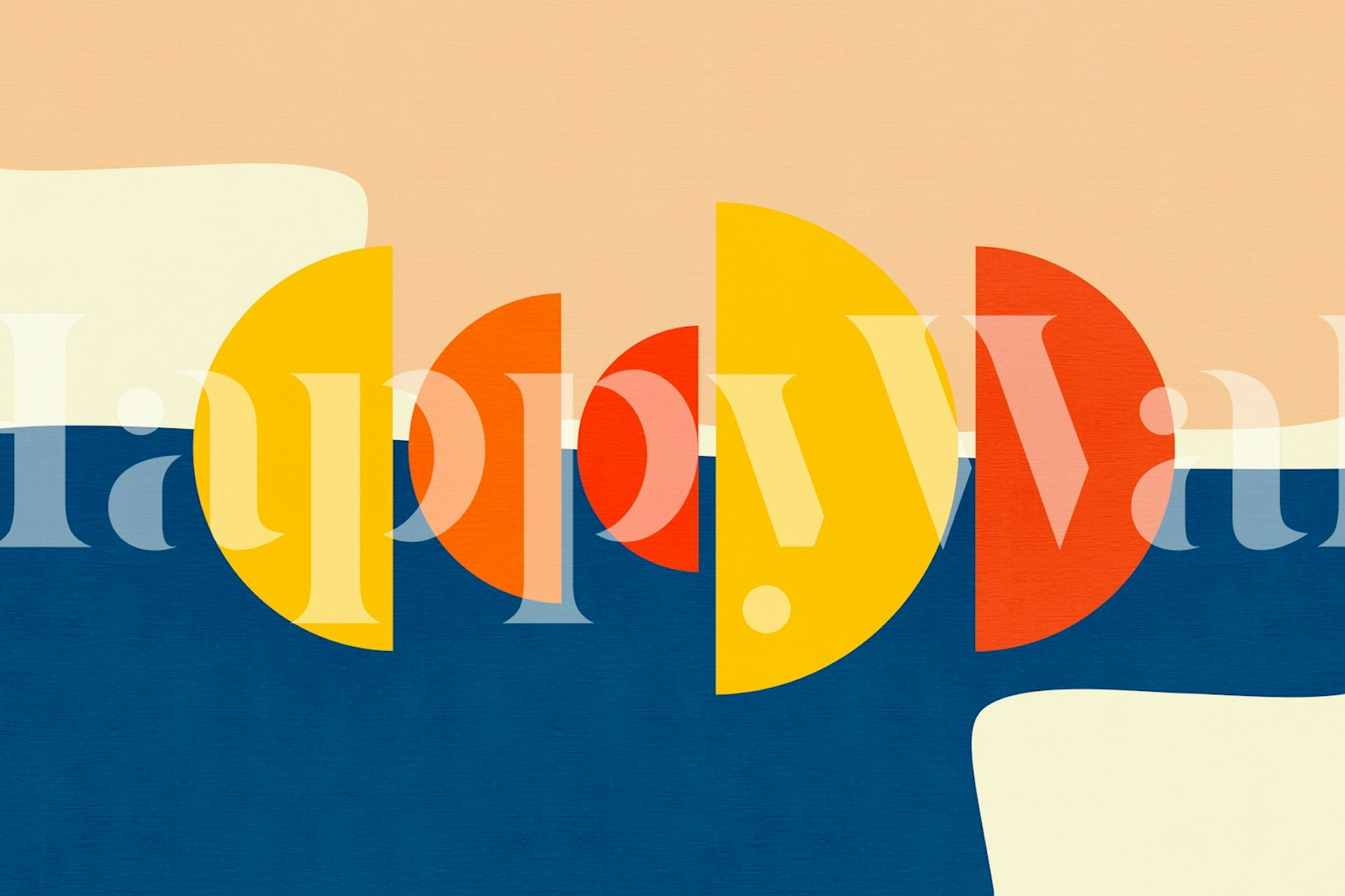 Geometric circles in yellow, red, and blue wallpaper