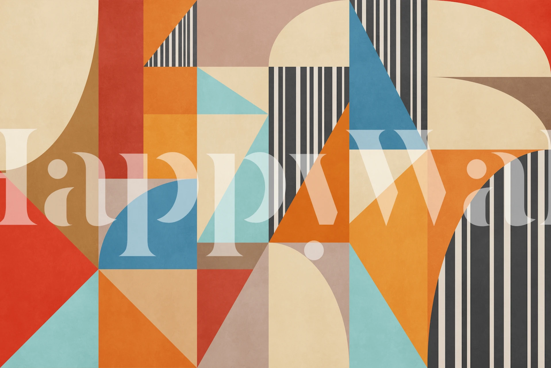 Fototapeta Geometric Construction 11 v zemitých a pastelových barvách v abstraktních tvarech