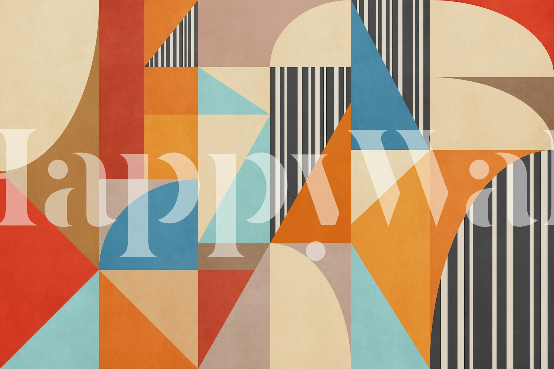 Geometric Construction 11 tapet med jordnära och pastellfärger i abstrakta former