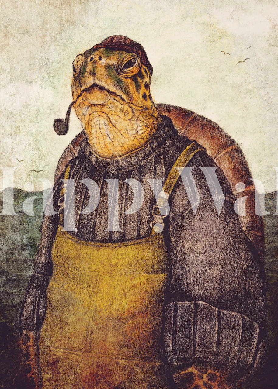 Lightkeeper II wallpaper design with a sea turtle