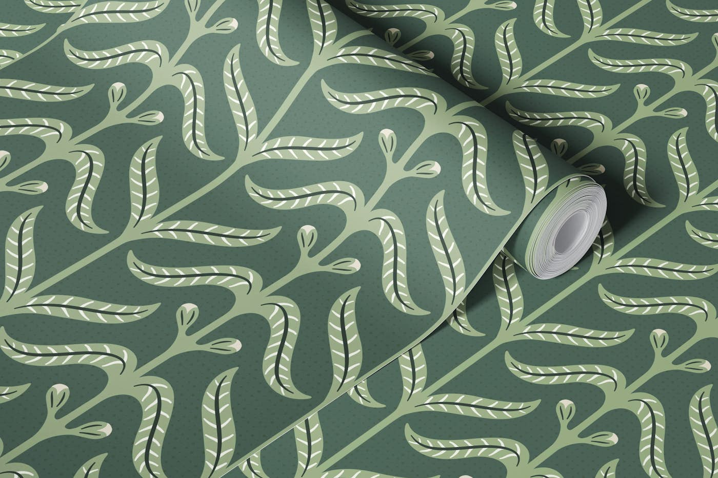 natural coordinate green Leaves wallpaper roll