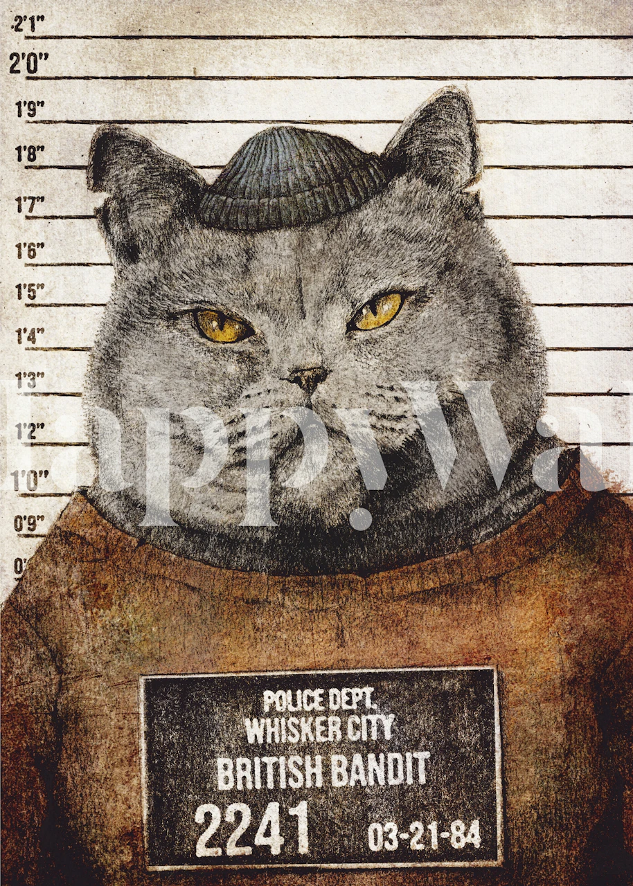 Verspielt Katzen Tapete in einem Raum