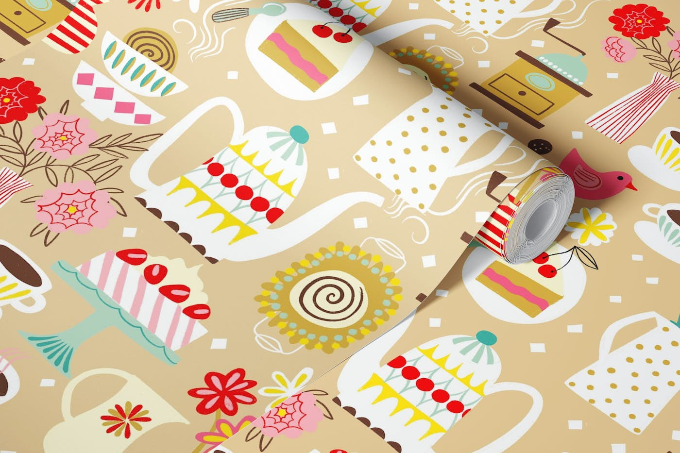 swedish coffee break wallpaper roll