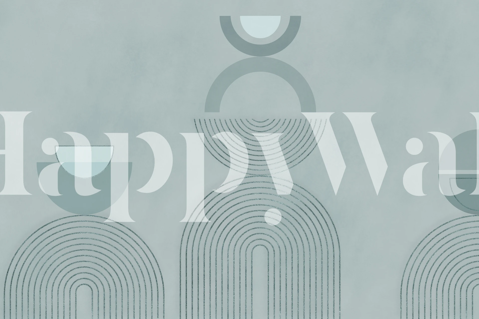 Bauhaus Mid Century Elegance Teal tapet i et rum