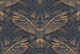owl midnight gold - dark academia damask