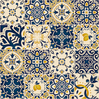 Italian tiles - mediterranean azulejos tapete