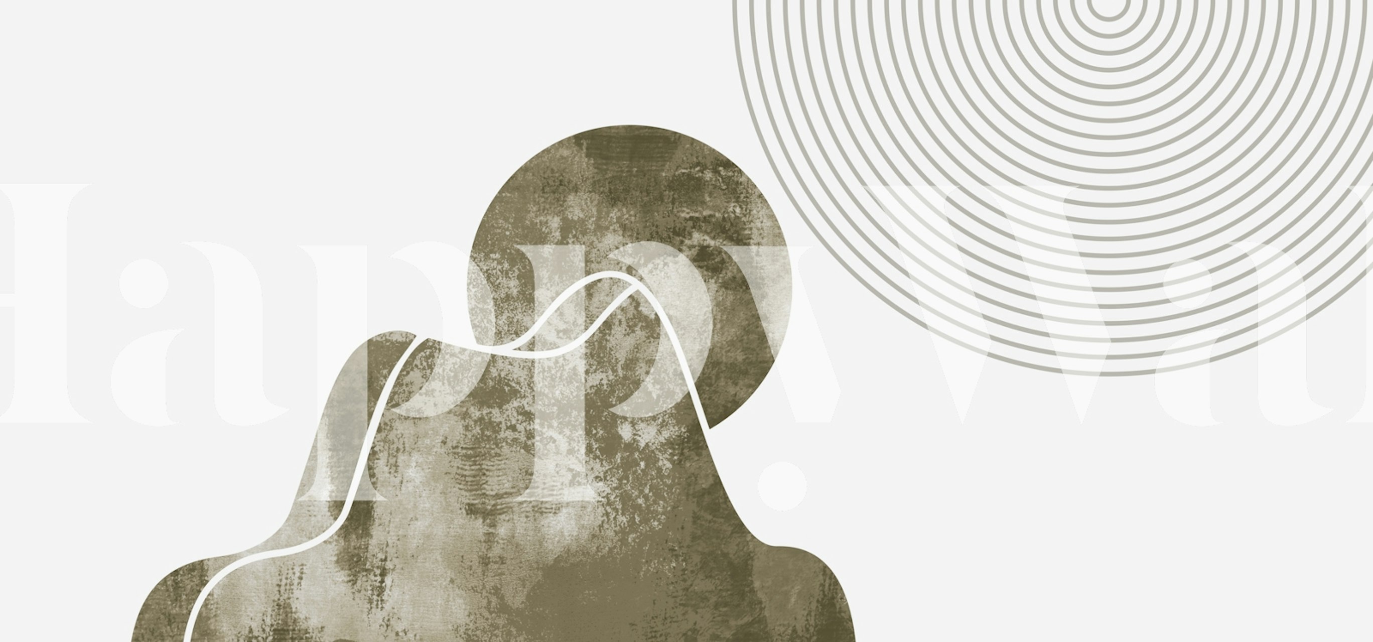 Abstract circular shapes in earthy tones on light background wallpaper