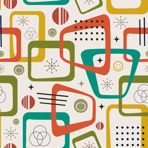 Mid Century Modern Atomic Retro Geometric