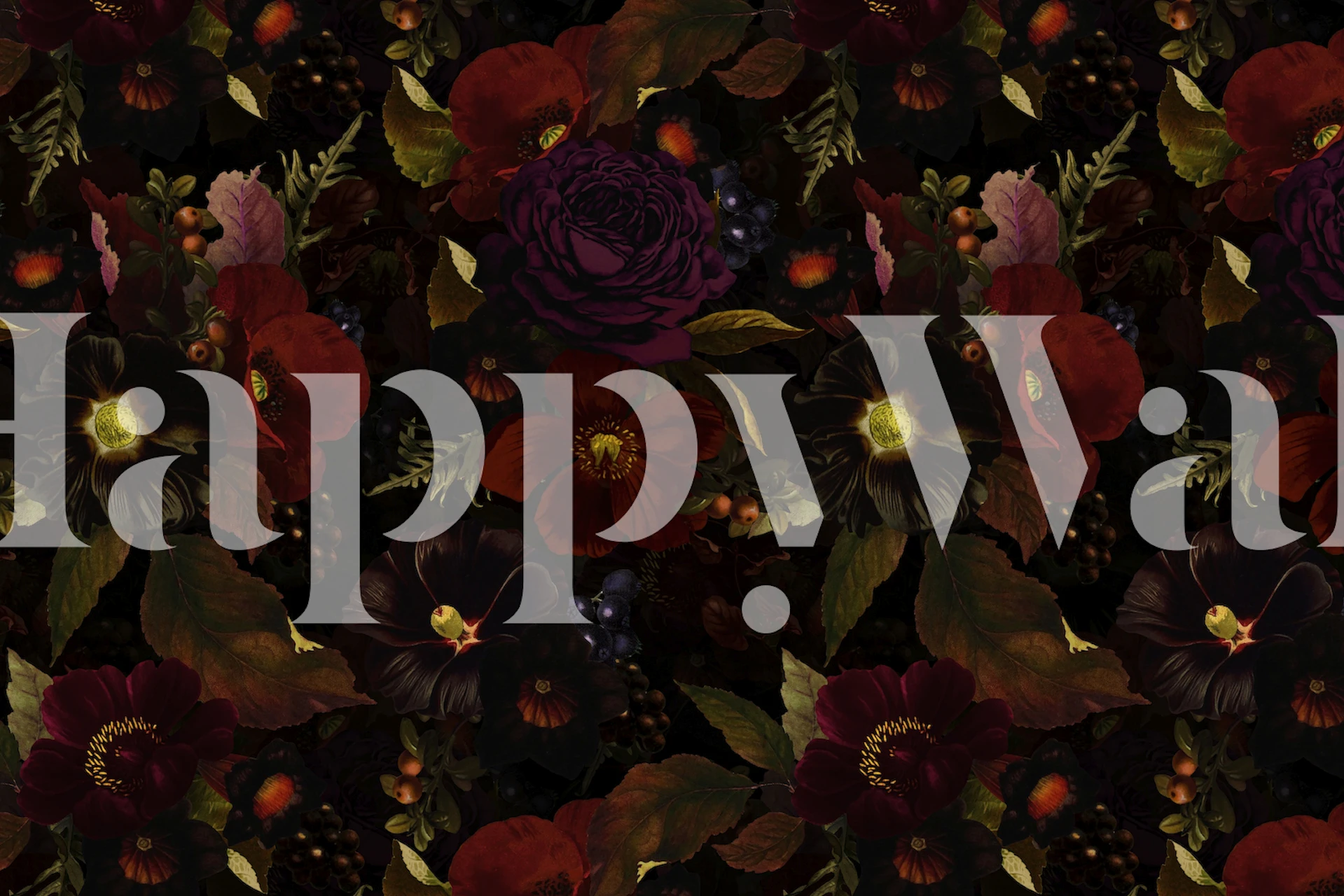 Dark floral wallpaper in a stylish room