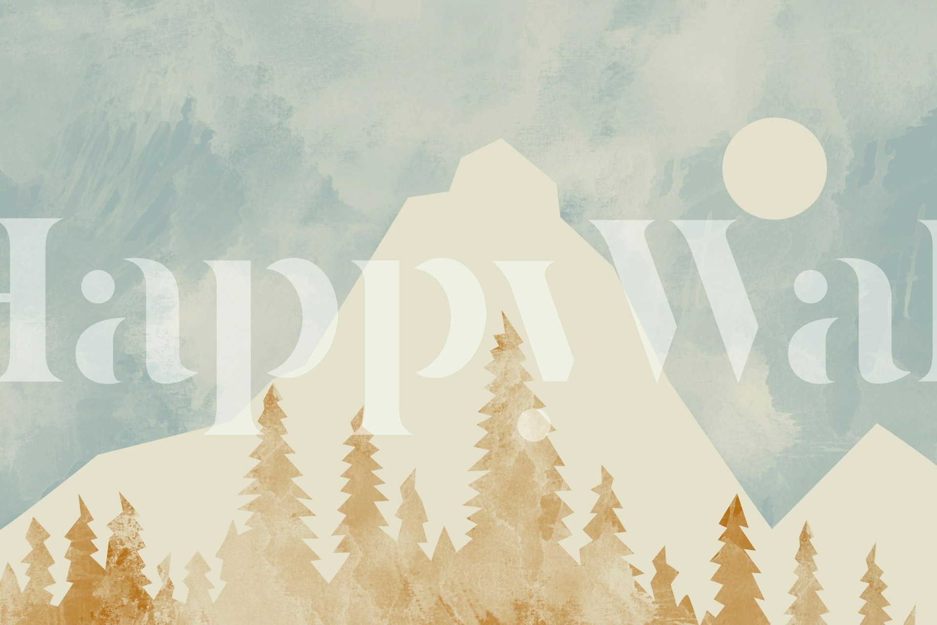 Watercolor Mountains wallpaper in a room