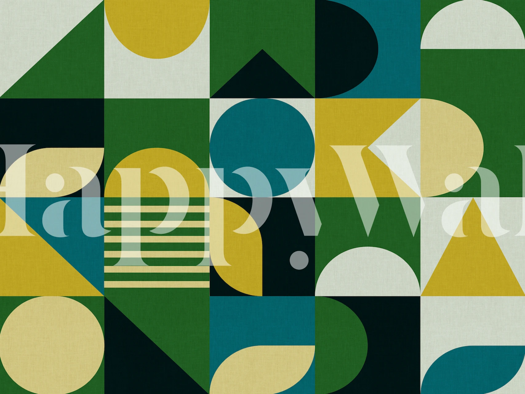 Mid century moody blue tapetdesign i et rom