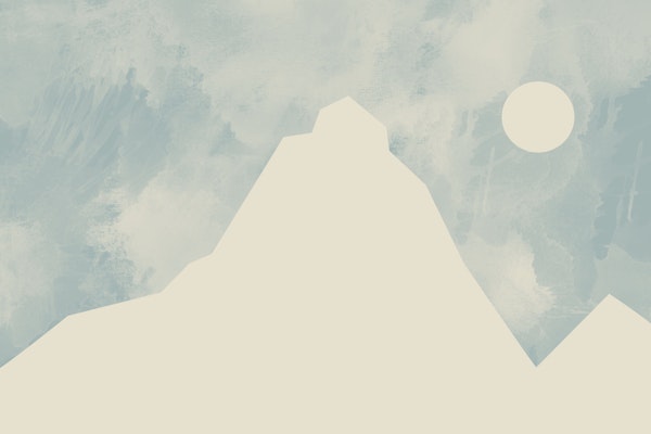 Blue Grey Watercolor Landscape