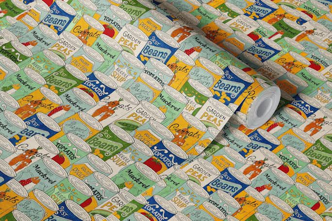 Endless canned foodwallpaper roll