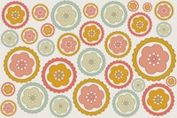 Cosmic Daisy Seventies Flowers carta da parati