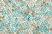 Gold Mint Mermaid Scales Glam 2 carta da parati