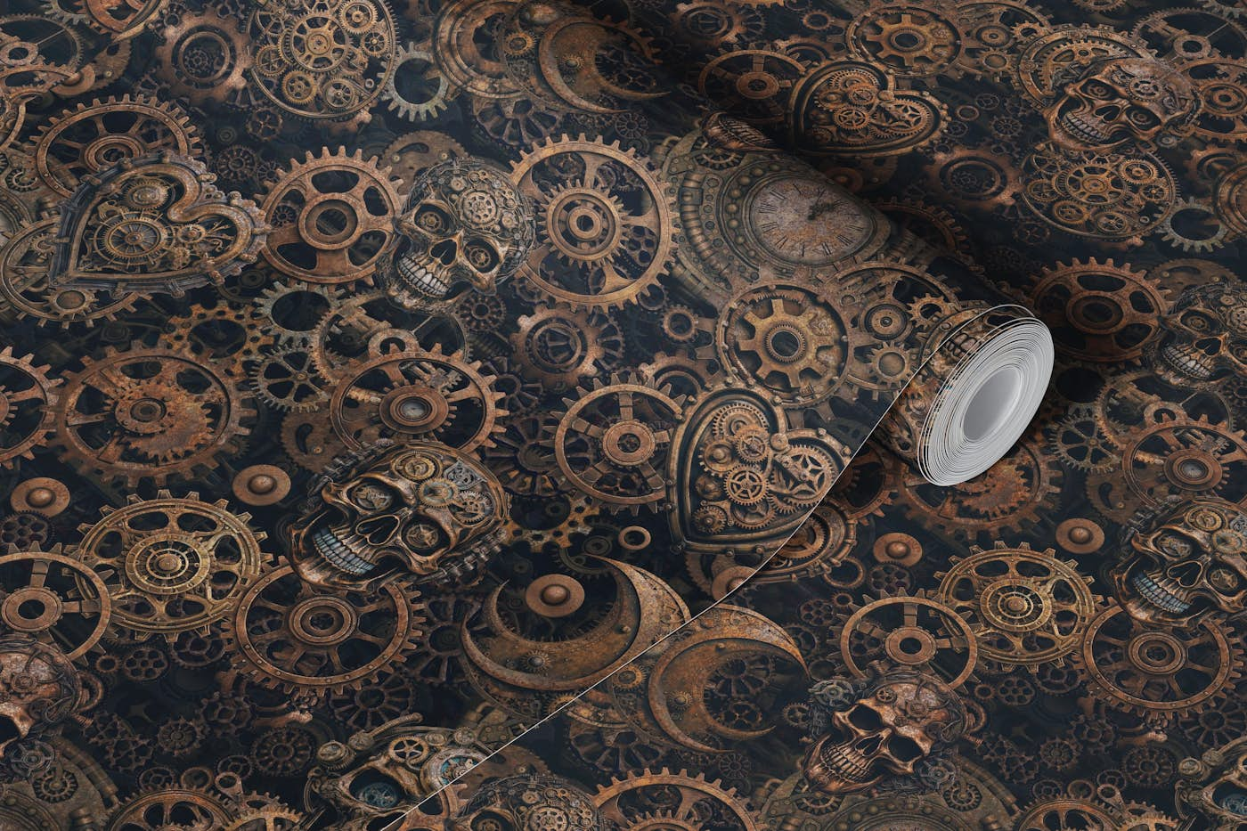 Rusty Elegance Steampunk Gothic Vibe wallpaper roll