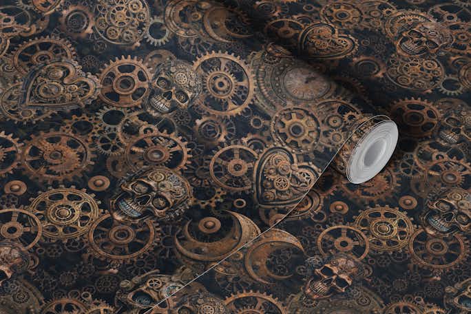 Rusty Elegance Steampunk Gothic Vibewallpaper roll