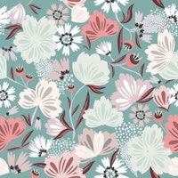 muted floral bloom tapet