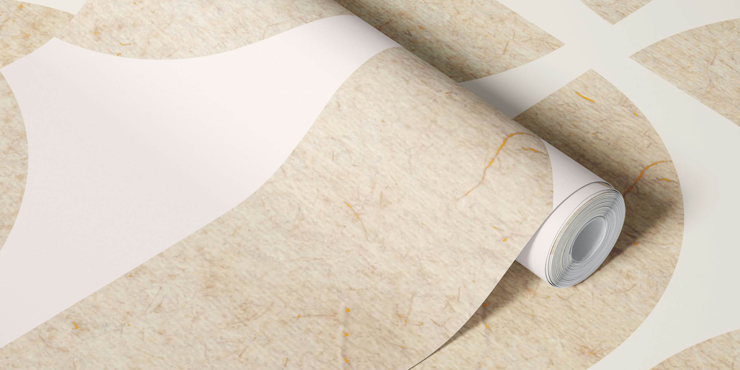 Beige geometric circles pattern wallpaper