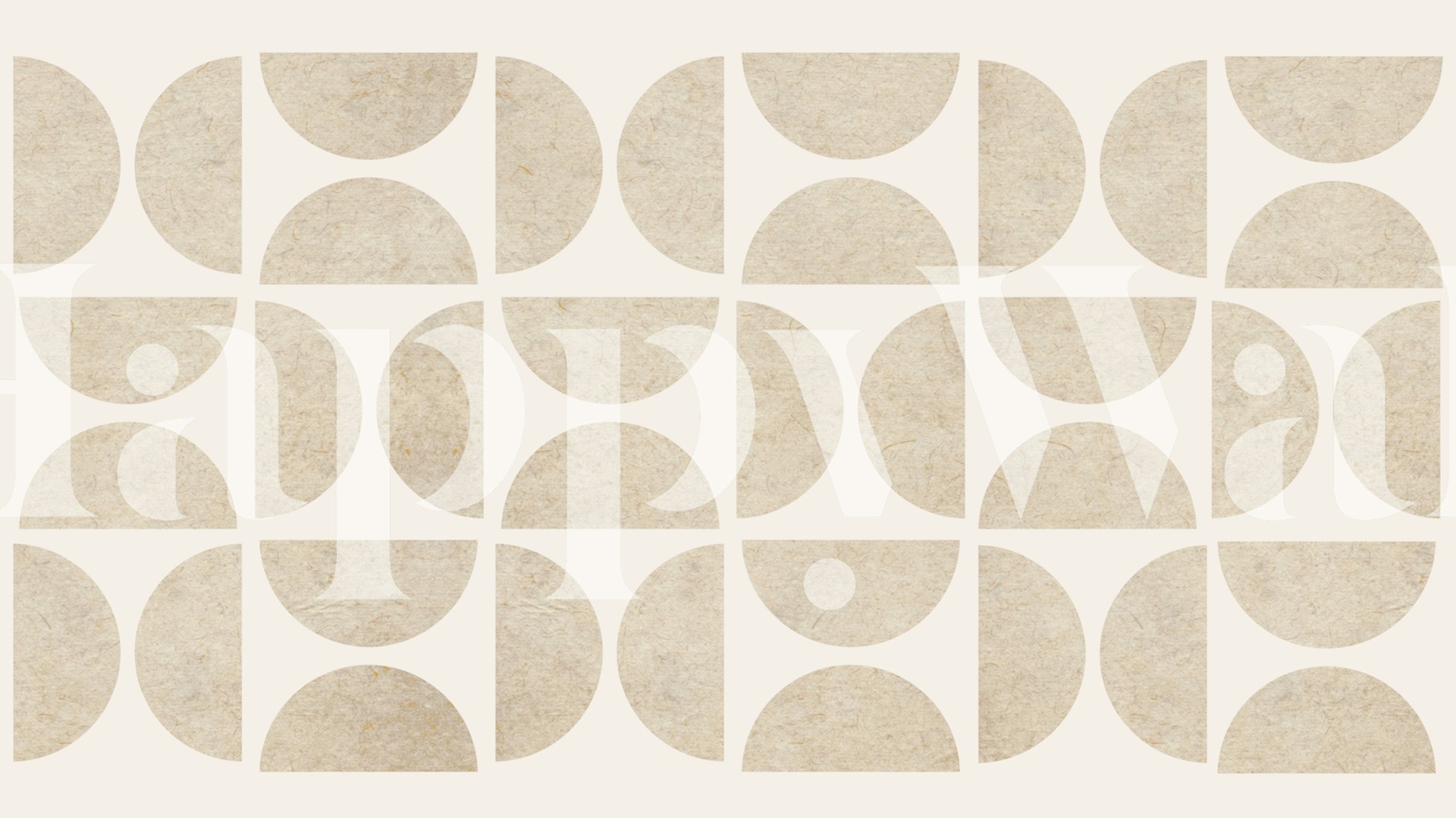 Beige geometric circles pattern wallpaper