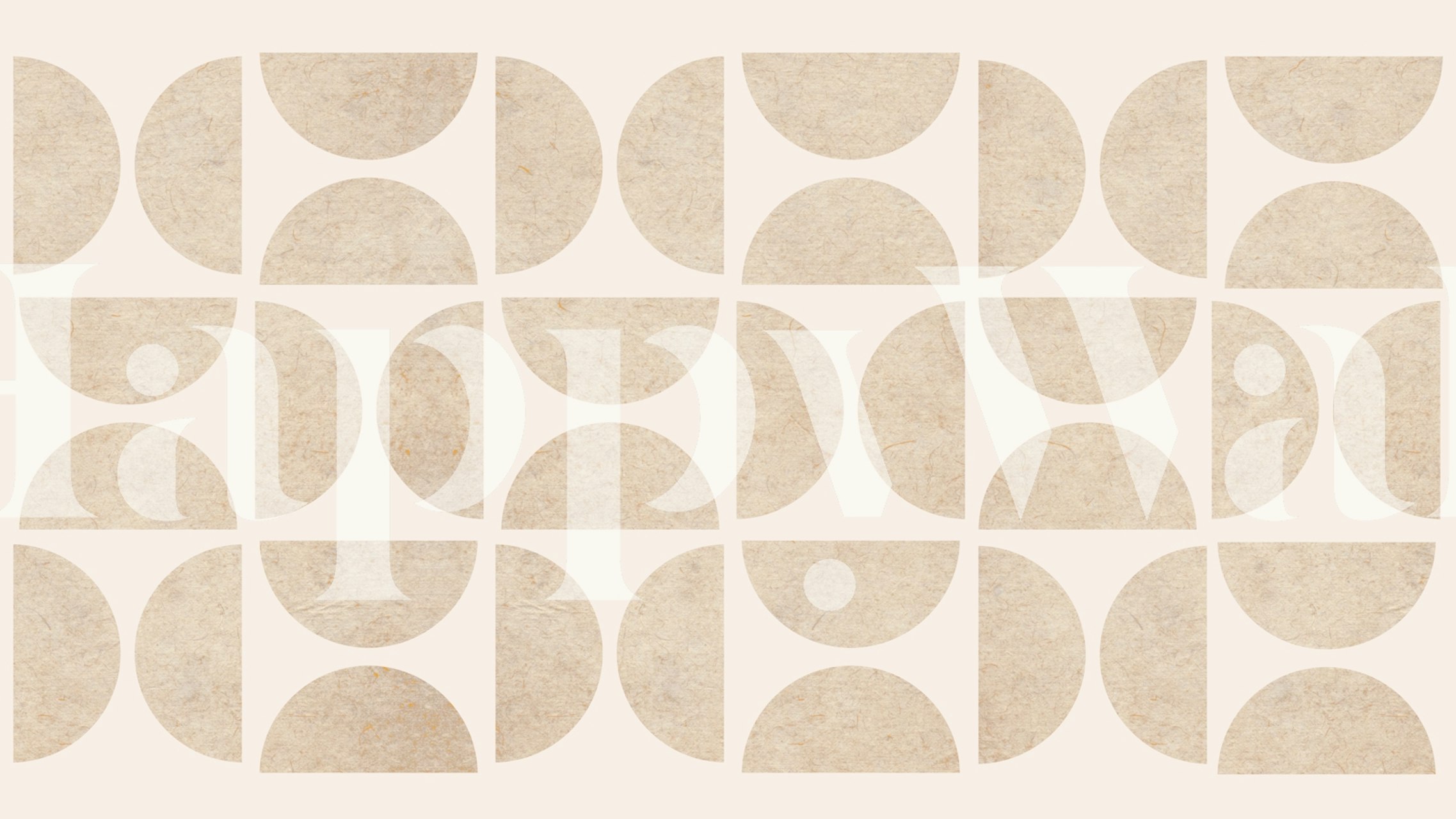 Mid Century Bauhaus Japan Tapet af papir med geometriske former og jordfarver