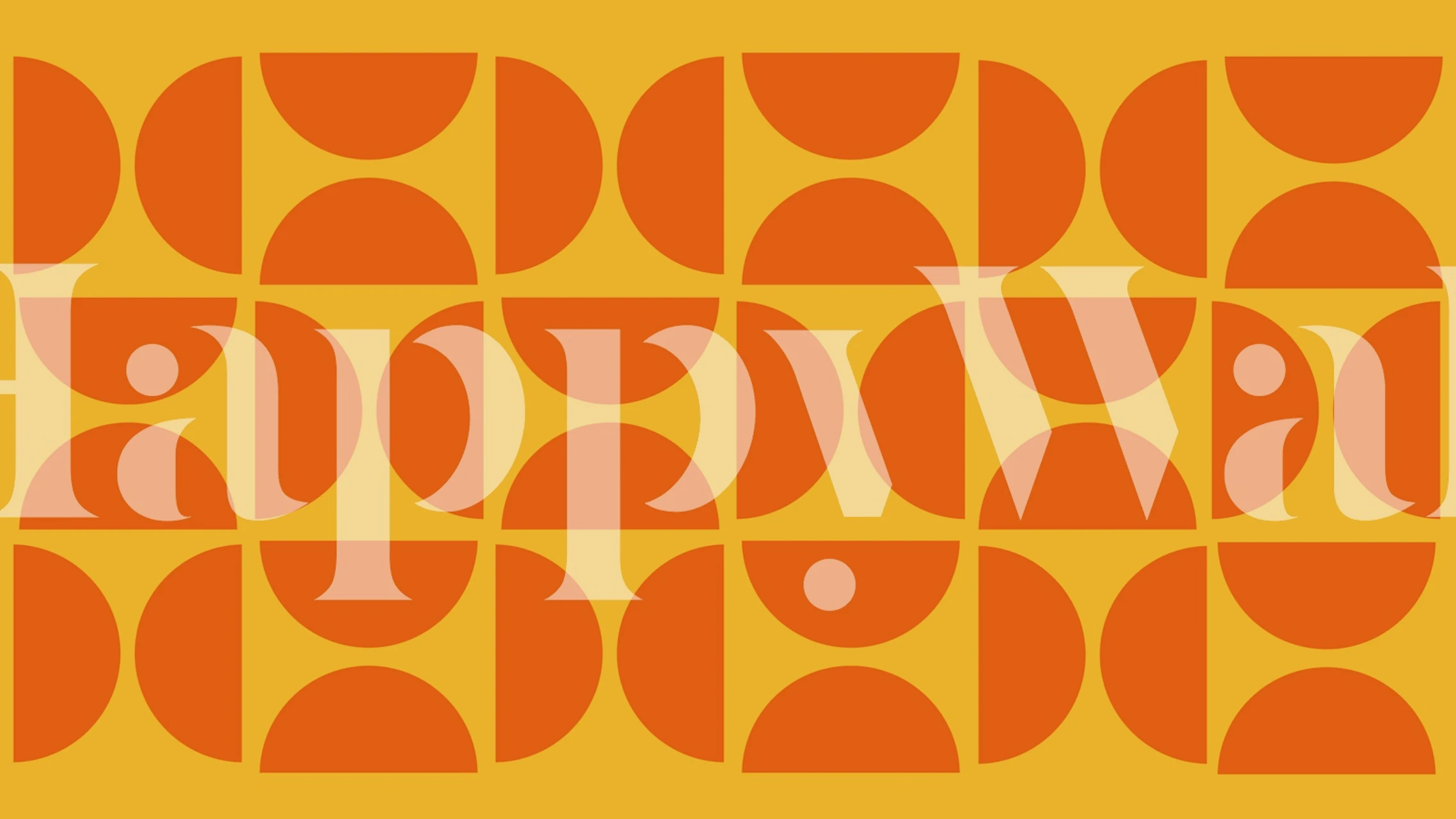 Mid Century Bauhaus Orange tapet i et rum