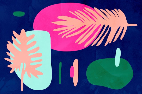 Mid Century Palm Leaves