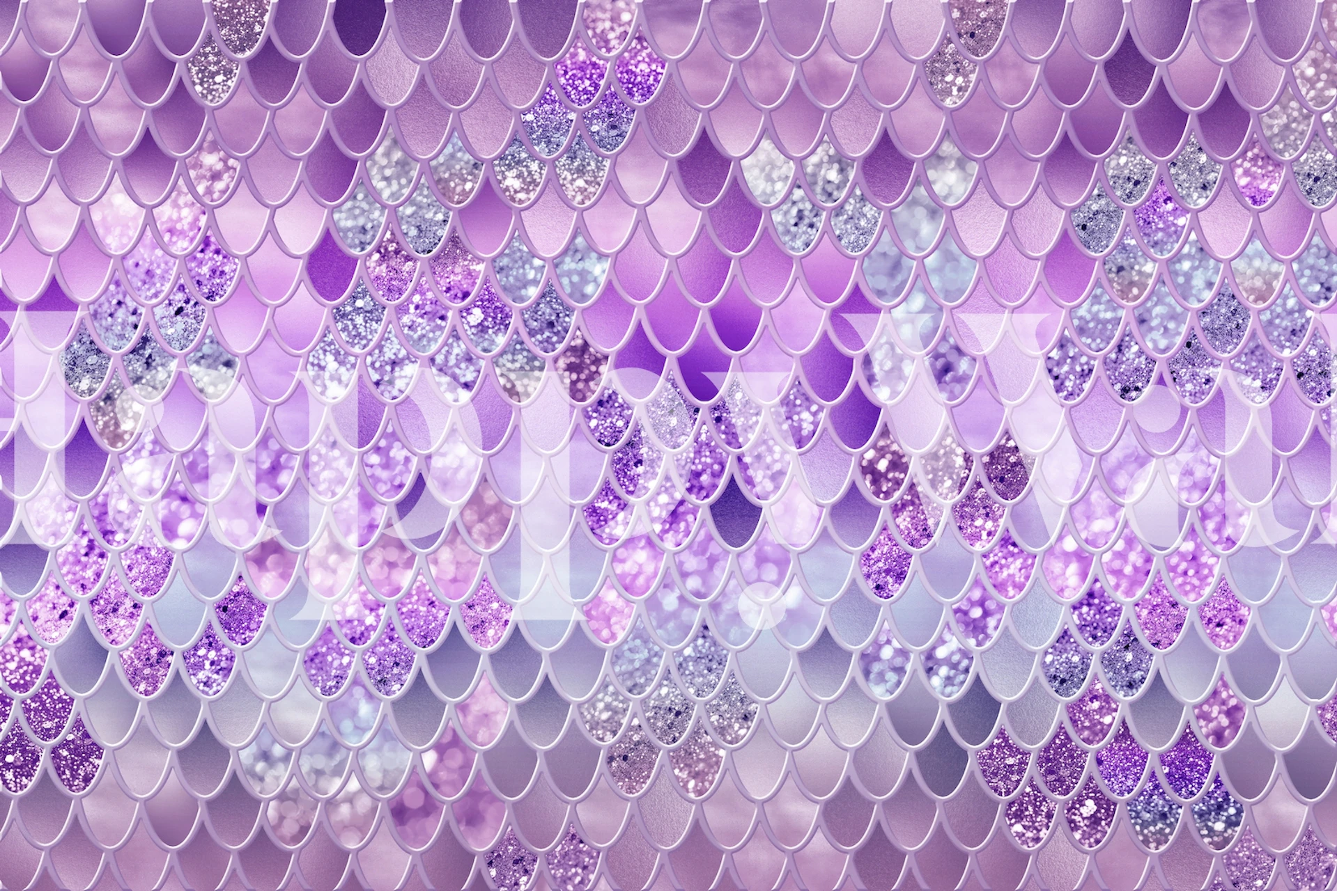 Summer Mermaid Glitter Scales tapetti huoneessa