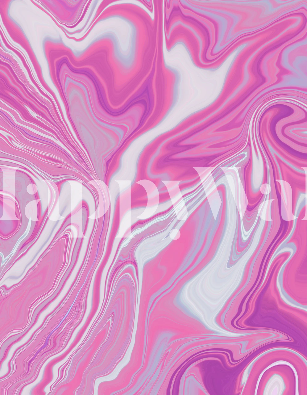 Vægmaleri i lyserød og hvid flydende hvirvelmønster