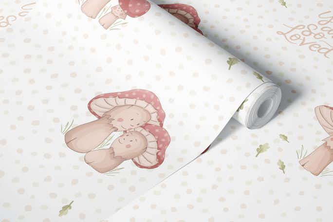 cute baby mushroomwallpaper roll