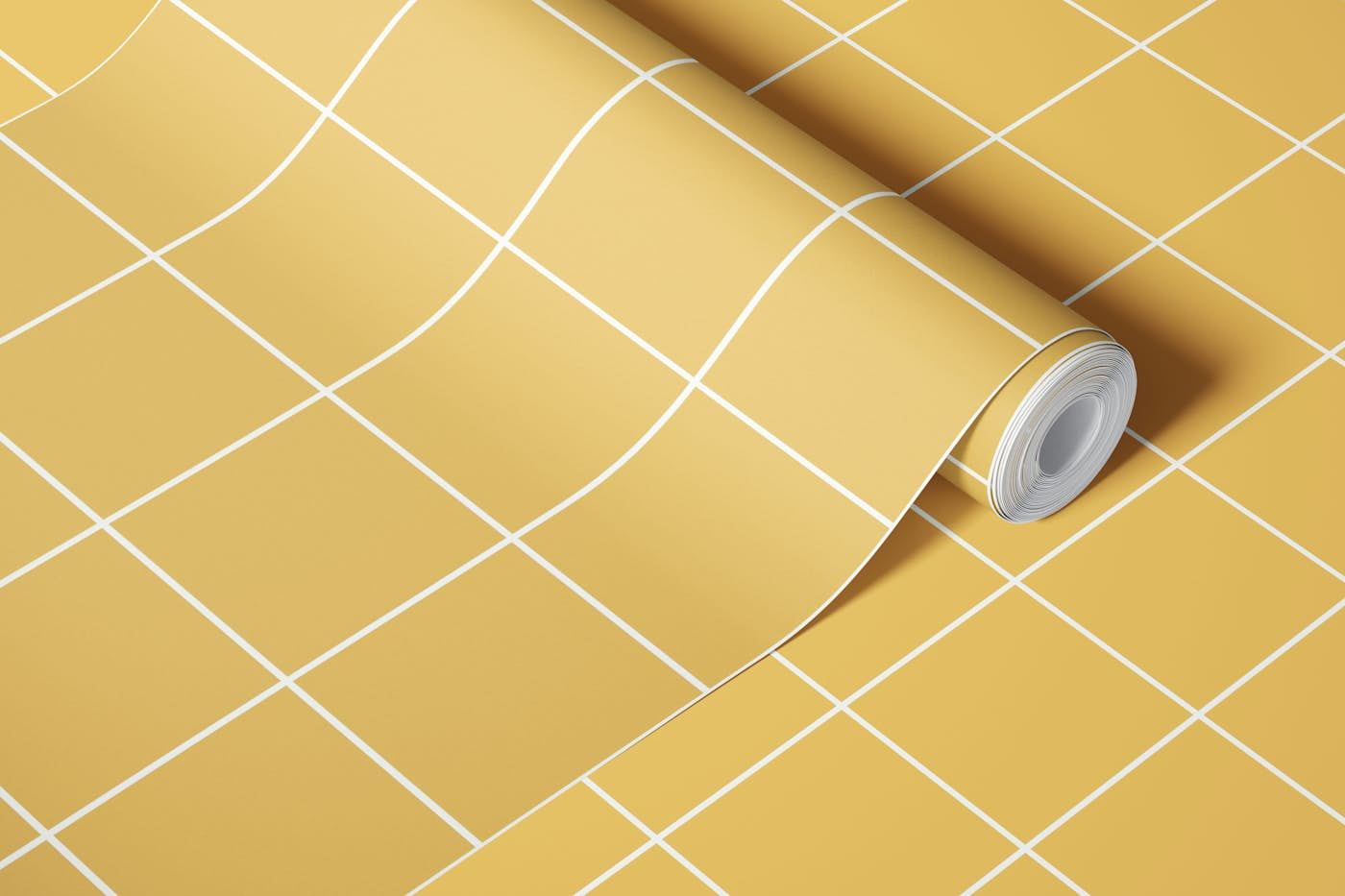 Grid pattern_yellow wallpaper roll