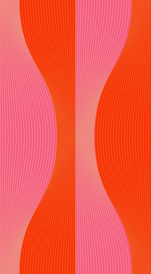 Vintage Abstract Geo Pattern in Pink and Red