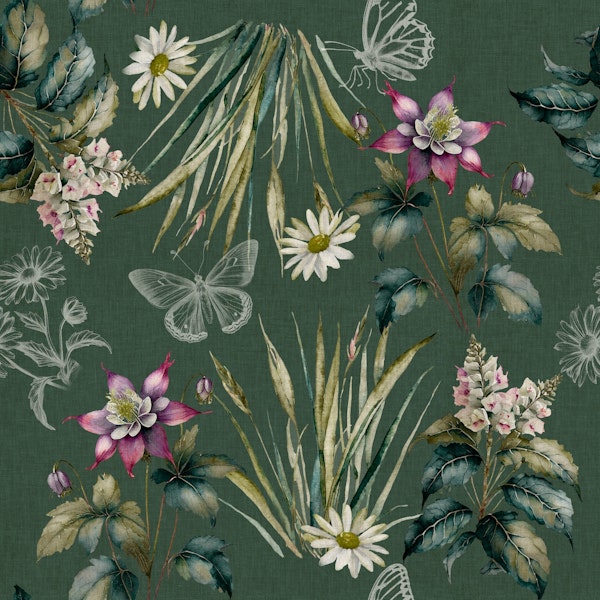 floral romance in green