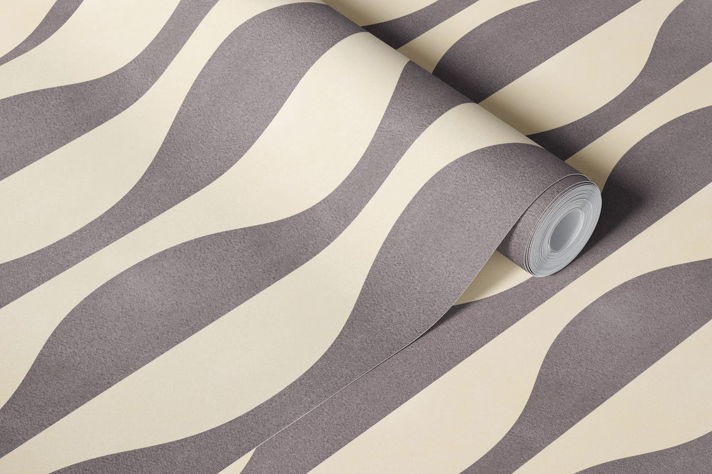 Vintage Abstract Geo Pattern Grey and Cream wallpaper roll