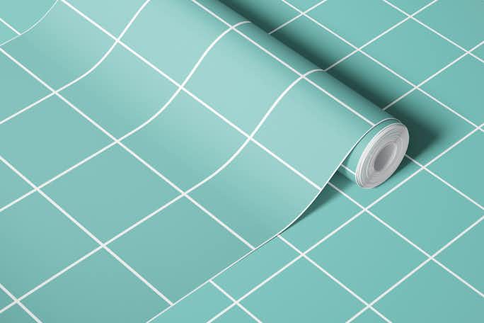 Grid pattern_turquoisewallpaper roll