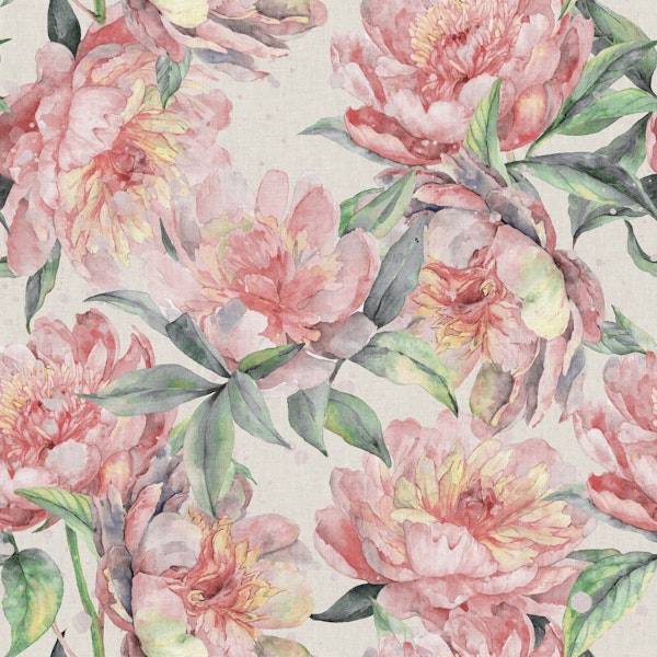 romantic peonies watercolor