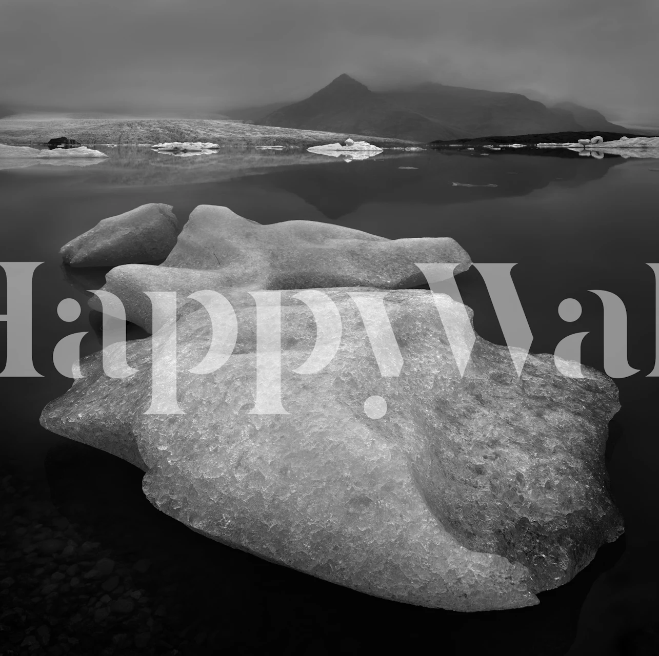 Glacier lake wallpaper in a room