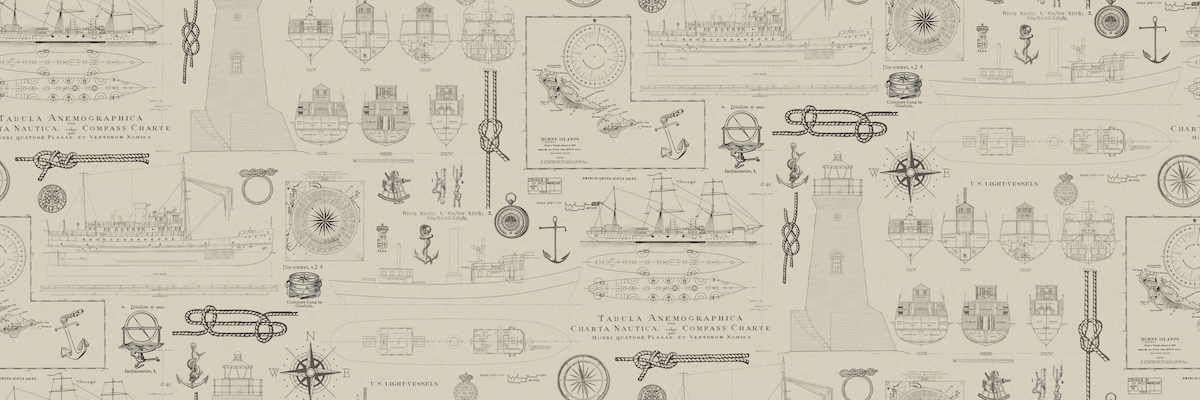 Nautical Marine Wallpaper Vintage Design