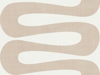 Abstract Curve Stripe Shape Latte Brown White tapete