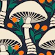 Mushrooms and berries, orange (2616A)