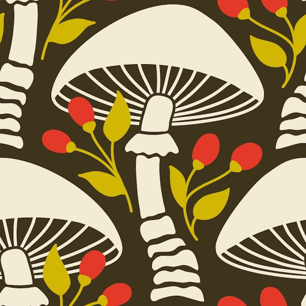 Mushrooms and berries, brown (2616 B)