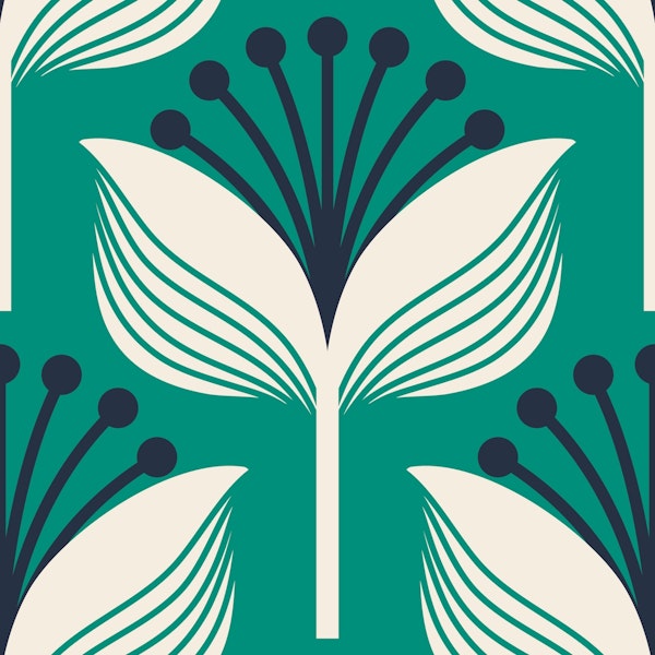 Abstract lilies, green (2647 B)